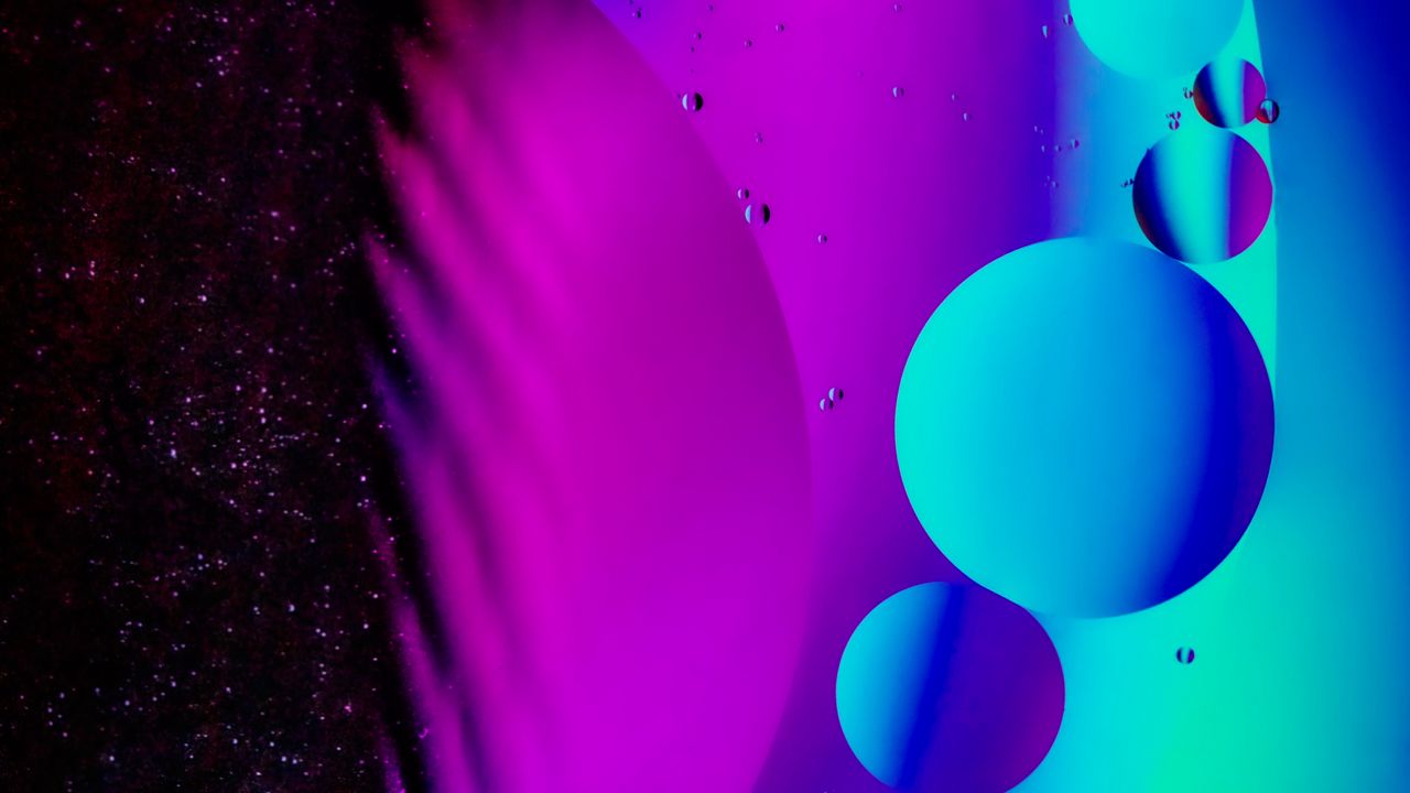 Обои пузыри, вода, круги, градиент, разноцветный