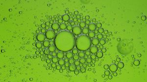 Превью обои пузыри, вода, круглый, зеленый