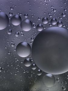 Превью обои пузыри, вода, круглый, серый