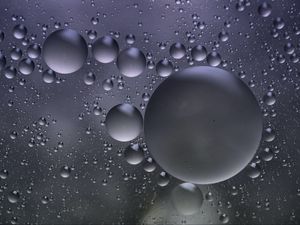 Превью обои пузыри, вода, круглый, серый