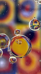 Превью обои пузыри, вода, разноцветный, размытость