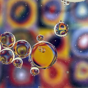 Превью обои пузыри, вода, разноцветный, размытость