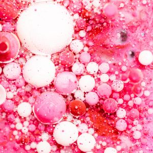 Превью обои пузыри, жидкость, макро, розовый, абстракция