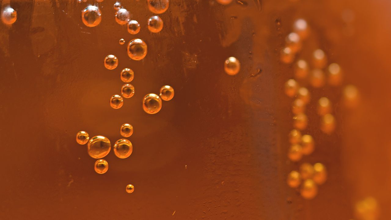 Обои пузыри, жидкость, оранжевый, прозрачный