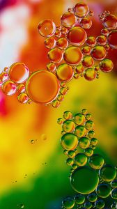 Превью обои пузыри, жидкость, прозрачный, разноцветный, макро