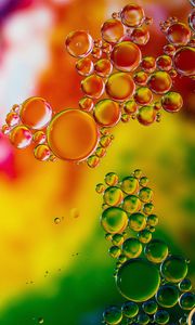 Превью обои пузыри, жидкость, прозрачный, разноцветный, макро