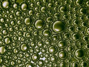 Превью обои пузыри, жидкость, текстура, зеленый