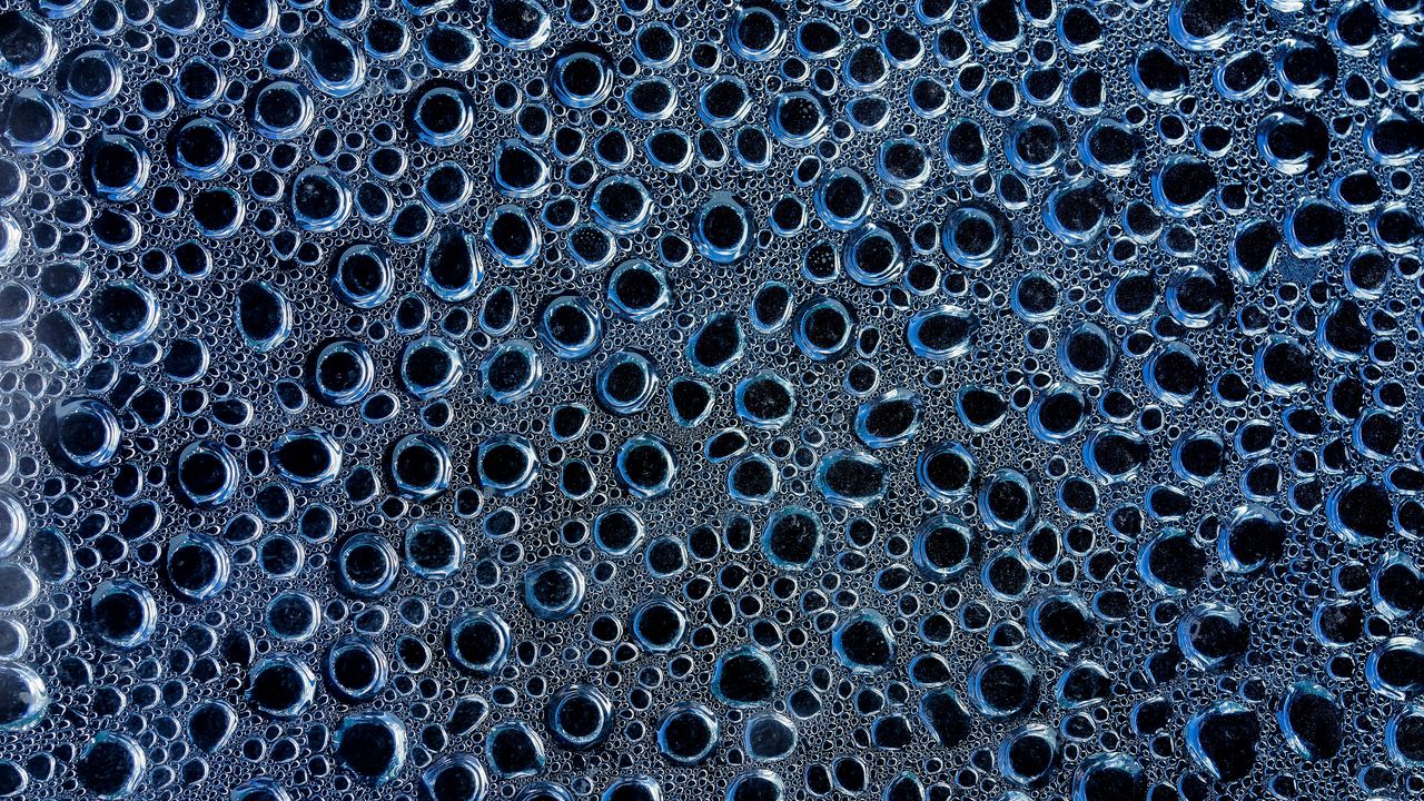 Обои пузыри, жидкость, вода, текстура, синий