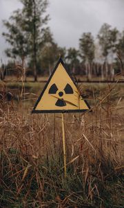 Превью обои радиация, знак, предупреждение, символ