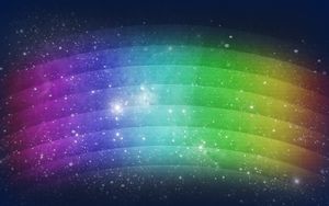 Превью обои радуга, волнистый, фон, линии, точки, блеск, разноцветный