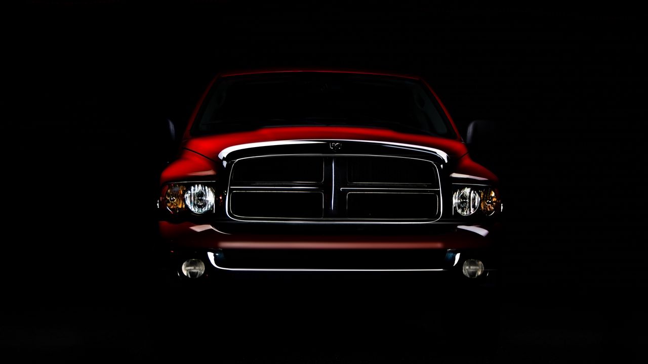 Обои ram grille, машина, вид спереди, темный