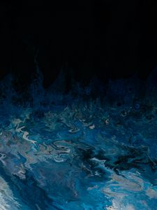 Превью обои разводы, рябь, абстракция, синий, темный