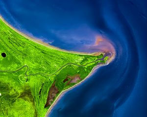 Превью обои разводы, синий, зеленый, абстракция