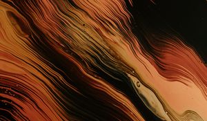 Превью обои разводы, волны, краска, жидкость, абстракция, коричневый