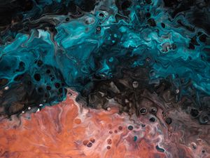 Превью обои разводы, жидкость, разноцветный, смешивание, краска