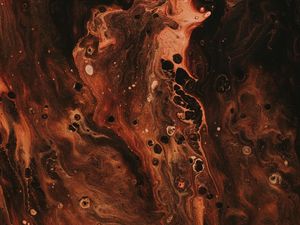 Превью обои разводы, жидкость, текстура, абстракция, коричневый