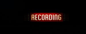 Превью обои recording, слово, надпись, подсветка, черный