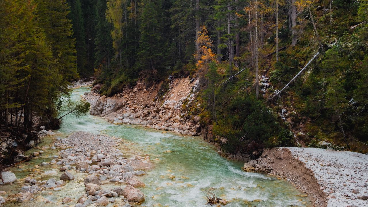 Обои река, деревья, гора, природа, пейзаж