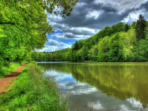 Превью обои река, германия, тропика, пейзаж, hessen lich, hdr, природа