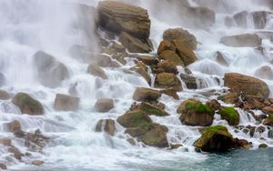 Превью обои река, камни, поток, вода, брызги