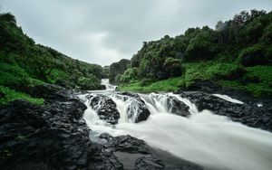 Превью обои река, камни, вода, поток, природа