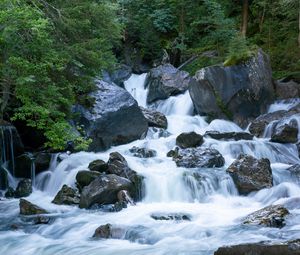 Превью обои река, камни, вода, поток