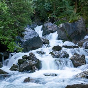 Превью обои река, камни, вода, поток