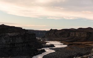 Превью обои река, каньон, пейзаж, природа, исландия