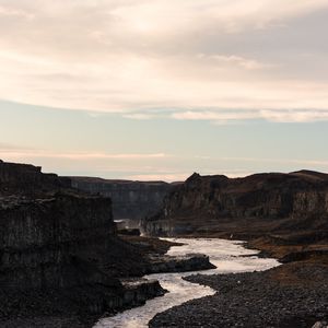 Превью обои река, каньон, пейзаж, природа, исландия