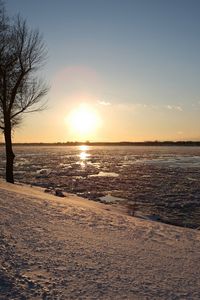 Превью обои река, лед, солнце, весна, таяние, блеск