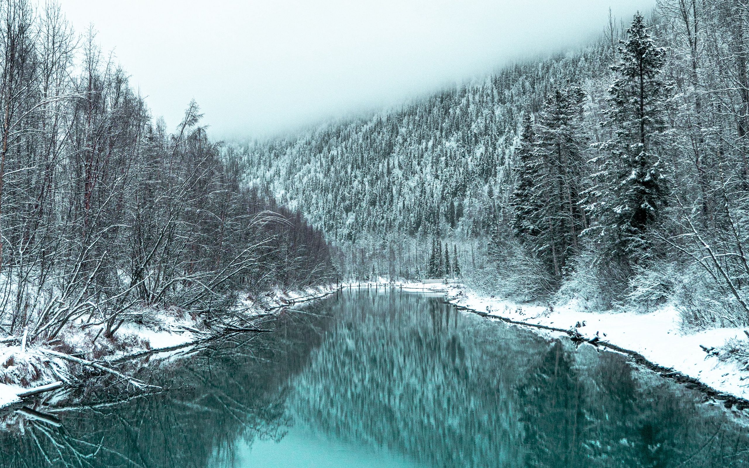 Озеро Блаузее, Швейцария зима