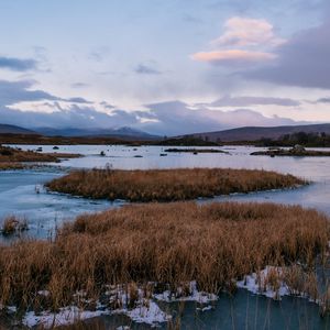Превью обои река, острова, вода, лед, природа