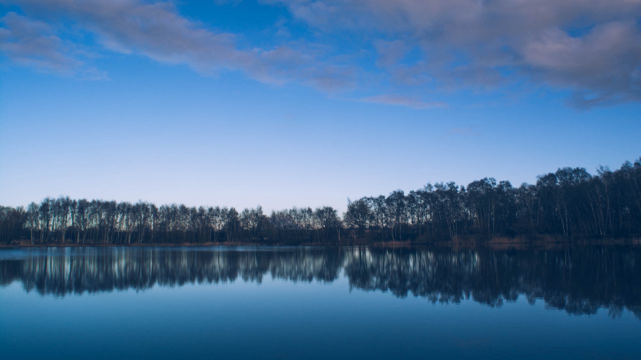 Обои река, озеро, деревья, отражение