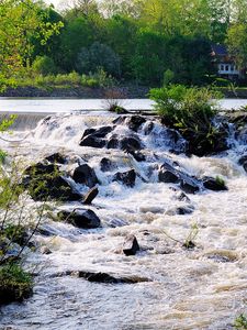 Превью обои река, поток, камни, пейзаж