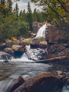 Превью обои река, ручей, камни, вода, пейзаж, природа