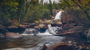 Превью обои река, ручей, камни, вода, пейзаж, природа