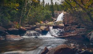 Превью обои река, ручей, камни, вода, пейзаж, природа