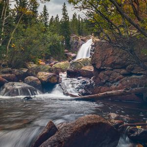 Превью обои река, ручей, камни, вода, пейзаж, природа