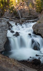 Превью обои река, скалы, камни, вода, поток