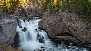 Превью обои река, скалы, камни, вода, поток