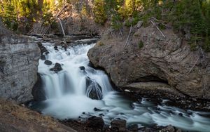 Превью обои река, скалы, камни, вода, поток