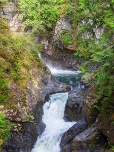 Превью обои река, водопад, скалы, природа, пейзаж