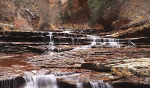 Превью обои река, водопад, течение