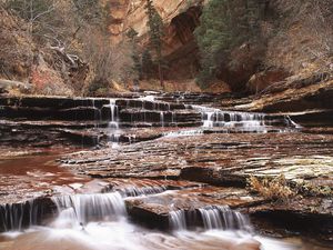 Превью обои река, водопад, течение