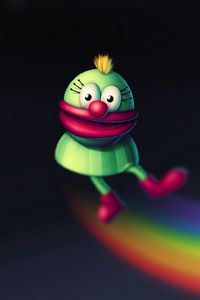 Превью обои рисунок, клоун, разноцветный, фон, радуга