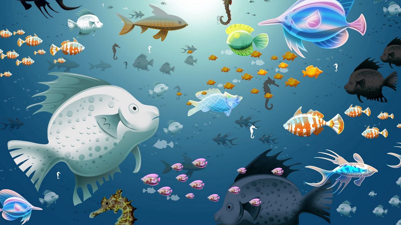 Обои рисунок, рыбы, подводный мир