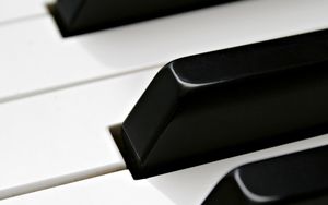 Превью обои рояль, пианино, клавиши, белый, черный
