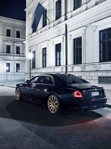 Превью обои rolls-royce, ghost, 2015, вид сзади