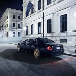 Превью обои rolls-royce, ghost, 2015, вид сзади