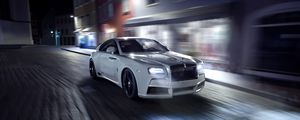 Превью обои rolls-royce, spofec, белый, вид сбоку, движение